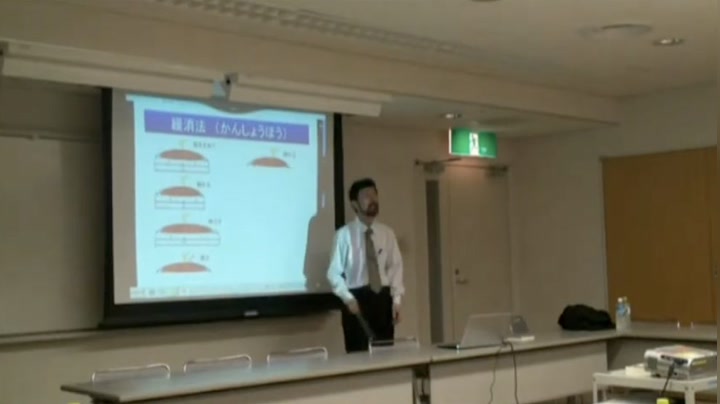 第101回例会「誰にでもできる からだの痛み解消」の講演中の様子