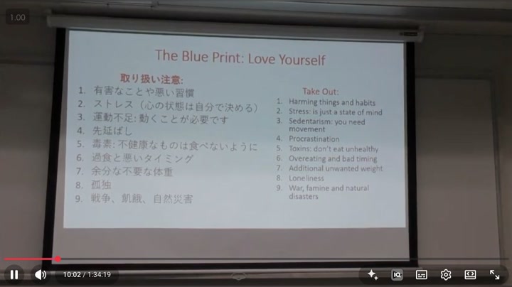 第172回例会「健康取扱説明書」の講演中の様子